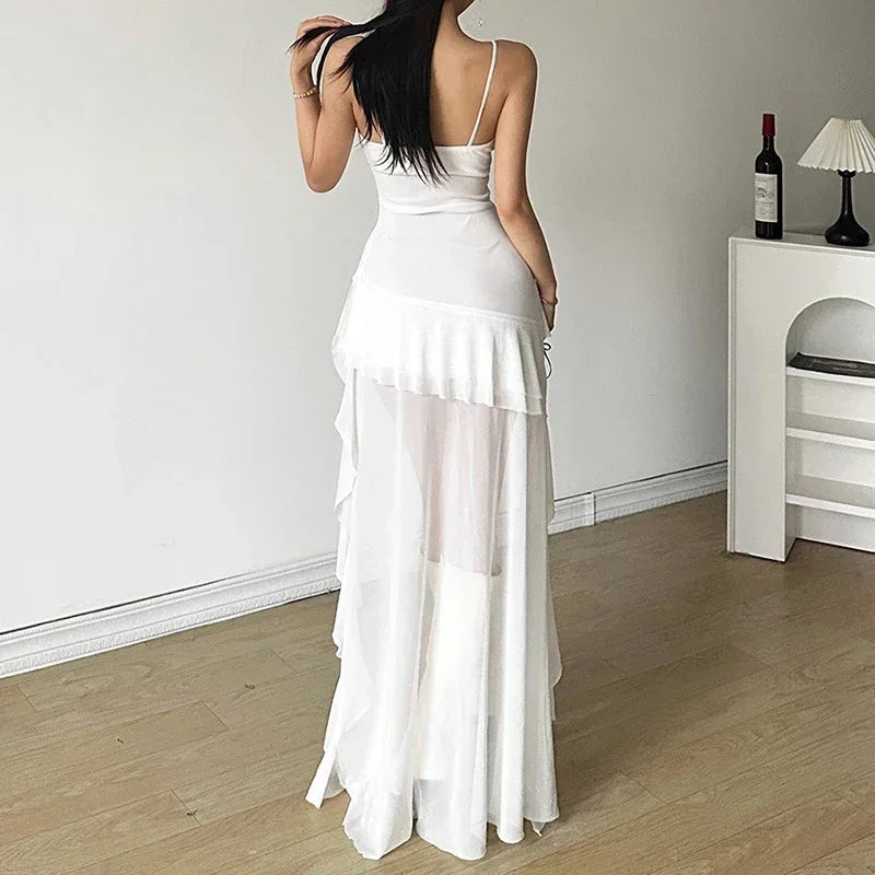 White Gothic Midi Dress